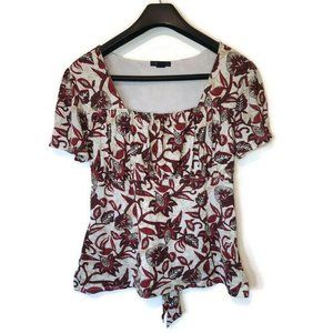 Style & Co 2x Red Floral Empire Waist Top